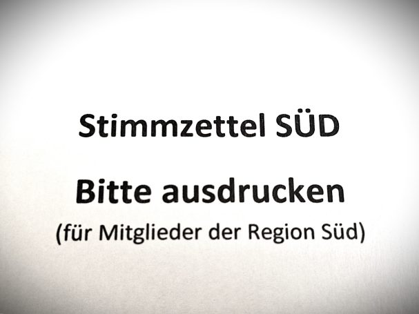 Stimmzettel SÜD